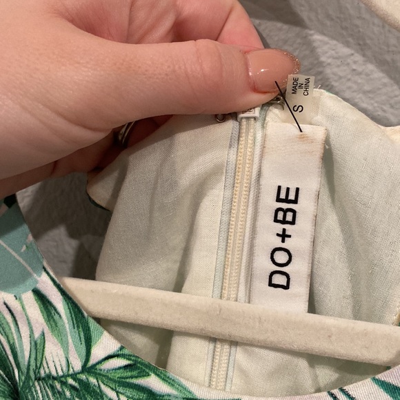 DO+BE tropical green and white striped high neck romper resort wear - Picture 6 of 6